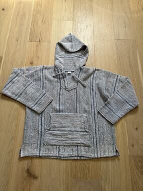 Men’s Baja Joe Made In Mexico Mexican Blanket Surfer Pullover Poncho Size XL RUG